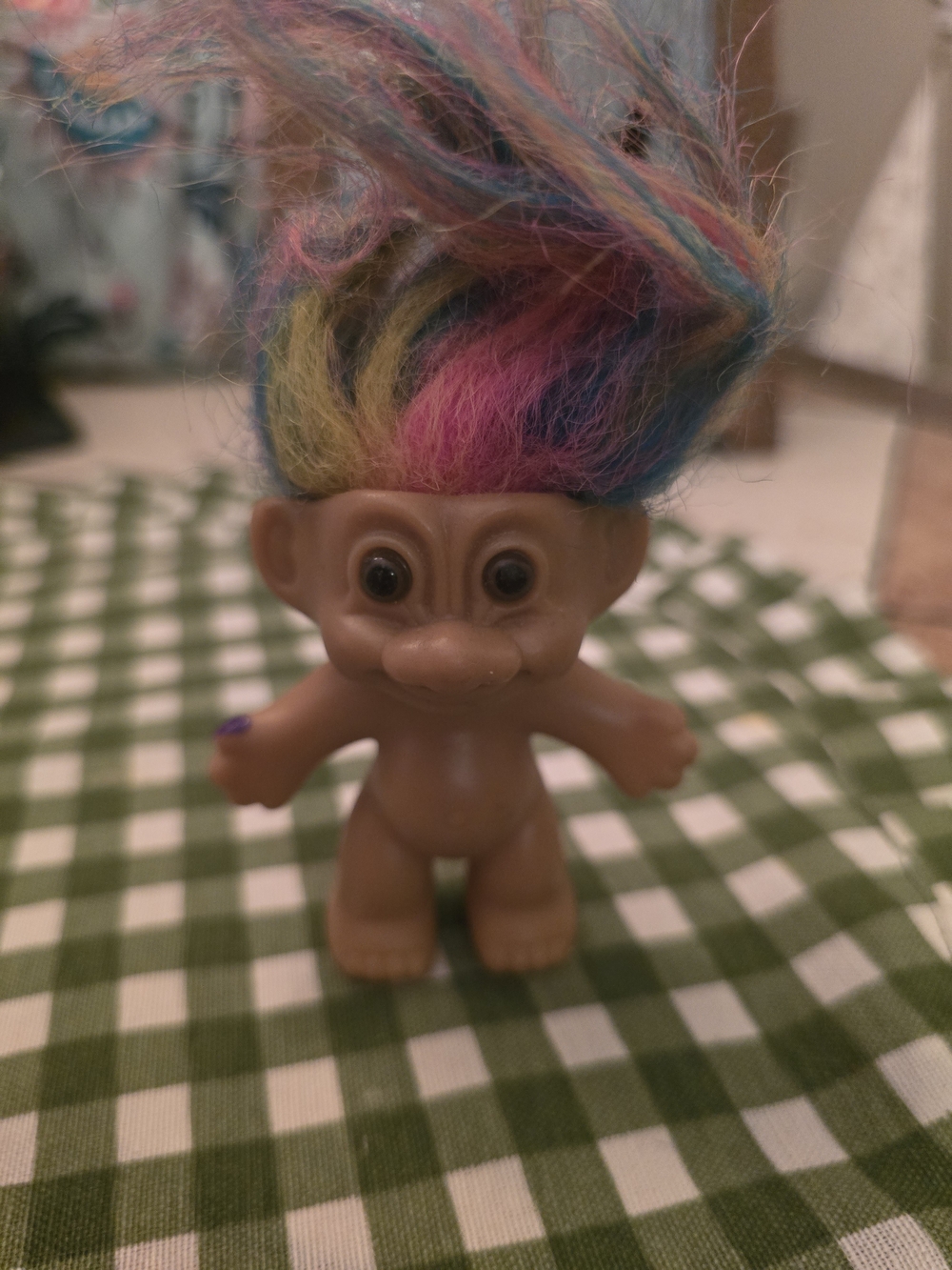 Russ Troll Doll Figure with Rainbow Hair and Brown Eyes 3 Inches